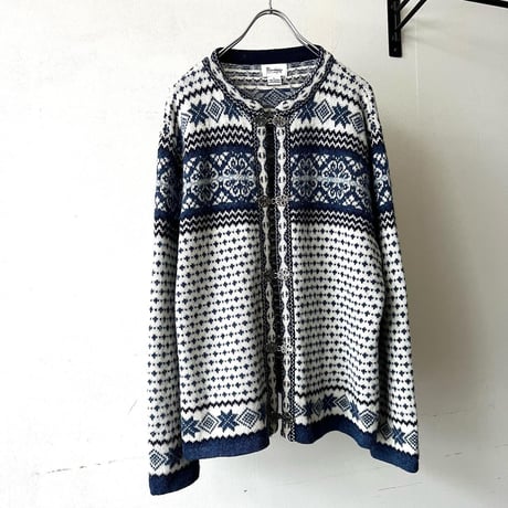 Old Nordic Pattern Knit Cardigan