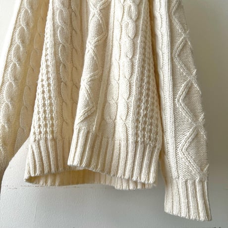 Vintage Wool Aran Knit Sweater