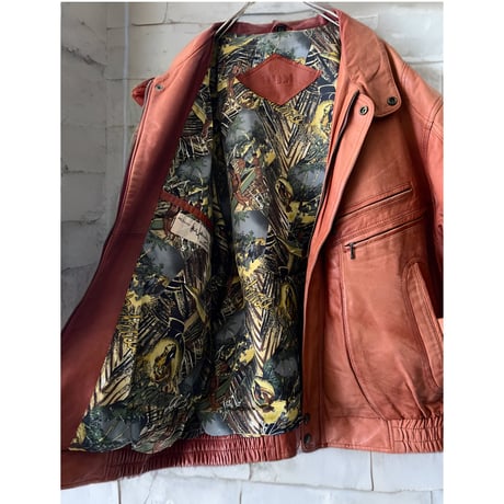 Euro Vintage Stand Collar Leather JKT