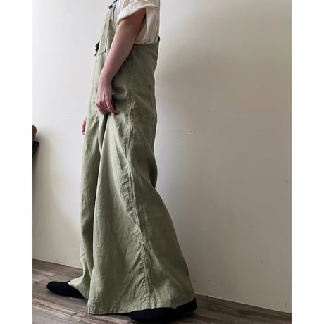 Flare Silhouette Linen Overalls