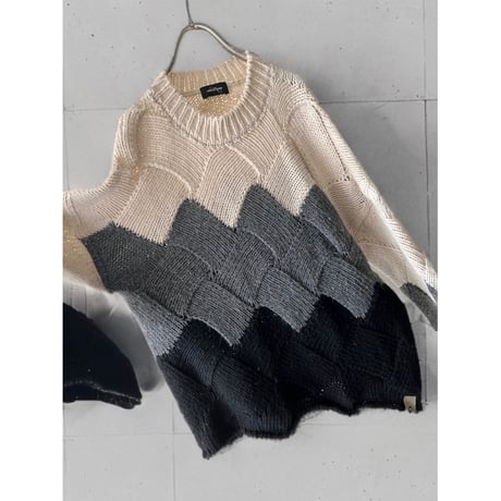 ottod'Ame Giza Giza Pattern Flare Sleeve Knit (made in Italy)