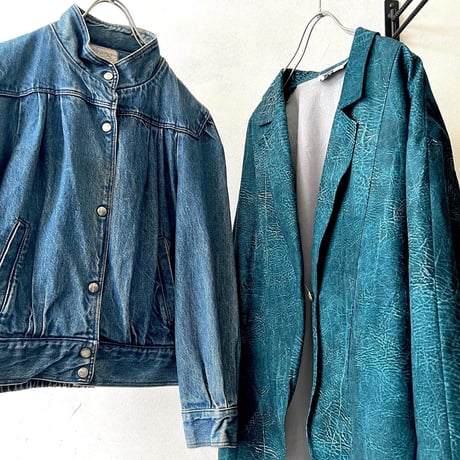 Euro Vintage Tuck Design Denim JKT