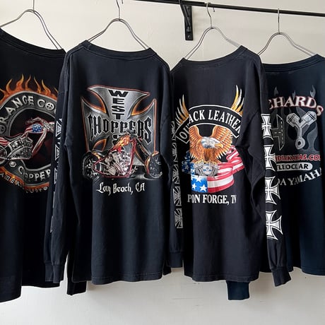 00's motorcycle Back Print Long Sleeve Tee