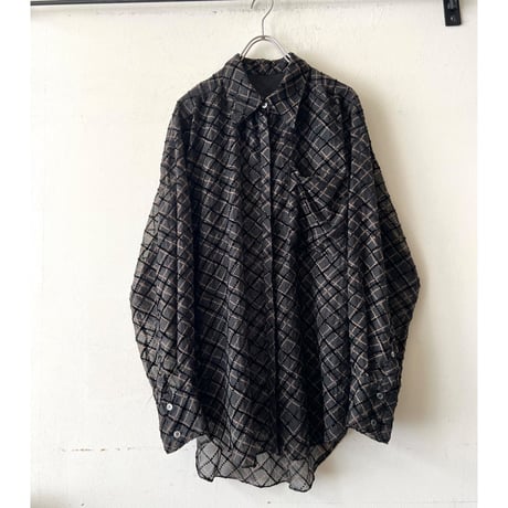 Plaid Pattern Sheer Shirt Blouse