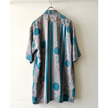 Euro Vintage Art Pattern Silk Shirt