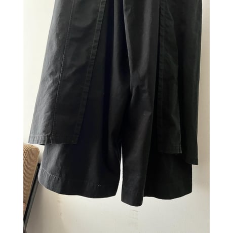 DENIM DUNGAREE Layered Remake Cotton Wide Pants