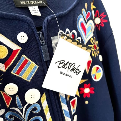80-90's Bob Mackie Embroidery  Cat Design JKT (deadstock)