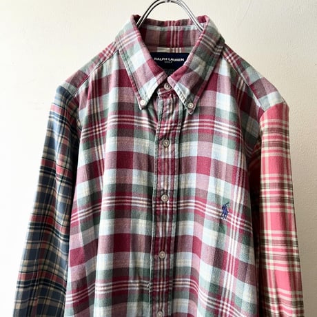 90's Polo Ralph Lauren Crazy pattern Flannel Long Shirt (dress)