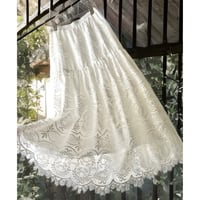 Lace Design Maxi Flare Skirt
