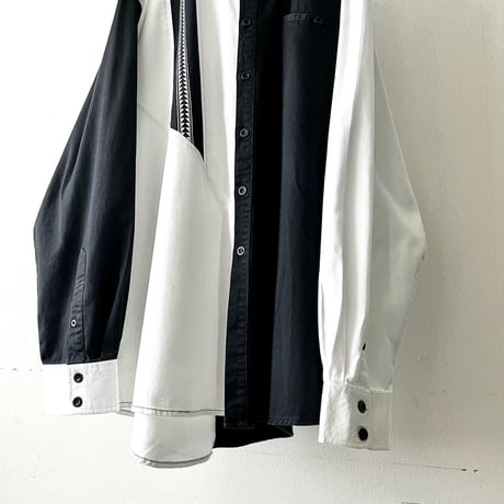 Vintage  Monochrome Asymmetry Design Shirt