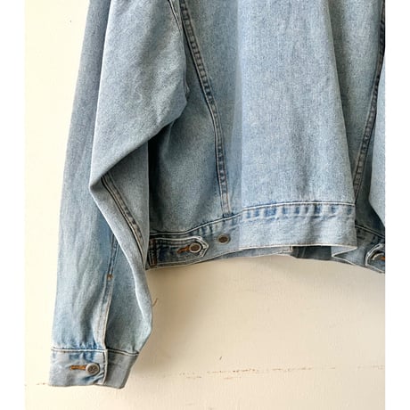 90's Velours Collar Short Denim JKT