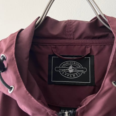 US Vintage School Logo Print Nylon Anorak Parka