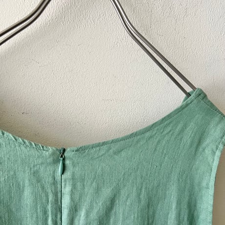 Euro Vintage Fake Layered No Sleeve Linen Dress