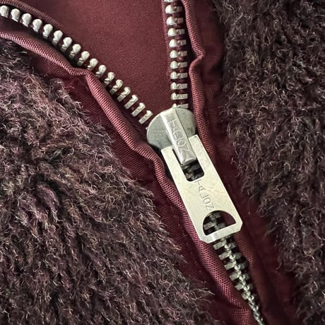 70's Vintage Boa & Nylon Reversible Design Hoodie