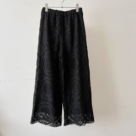 Pattern Lace Design Easy Wide Pants