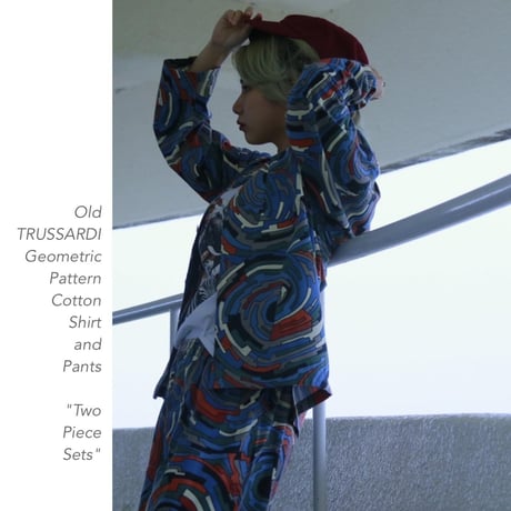 Old TRUSSARDI Geometric Patternシャツ
