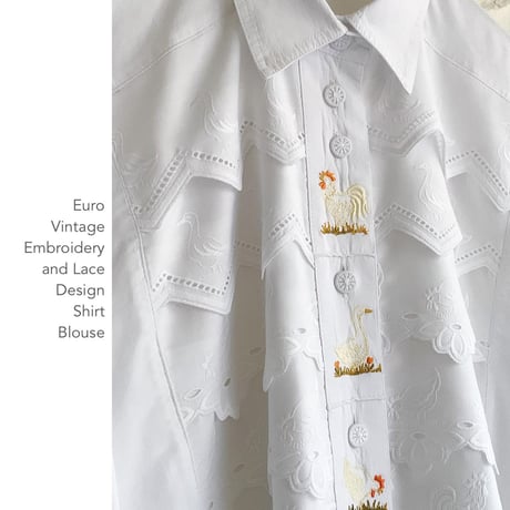 Euro Vintage Lace&Embroideryブラウス