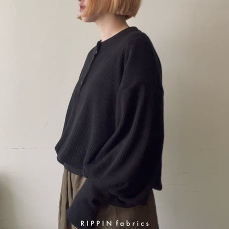 【受注】バルーンスリーブリブニットトップス