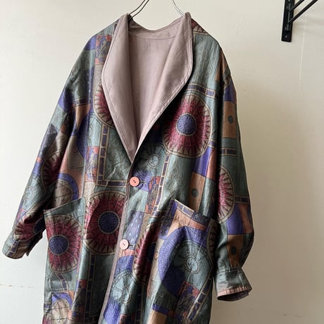 Vintage Reversible Design Big Pocket Half Coat