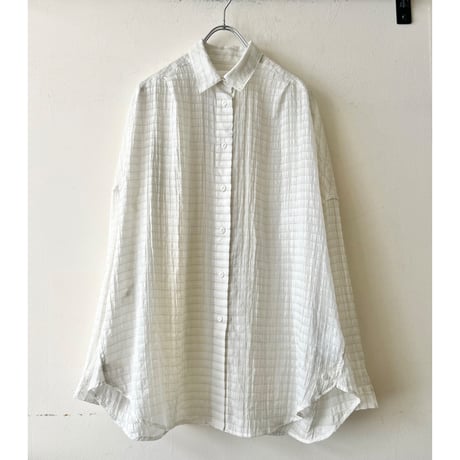 Plaid Pattern Sheer Big Silhouette Shirt
