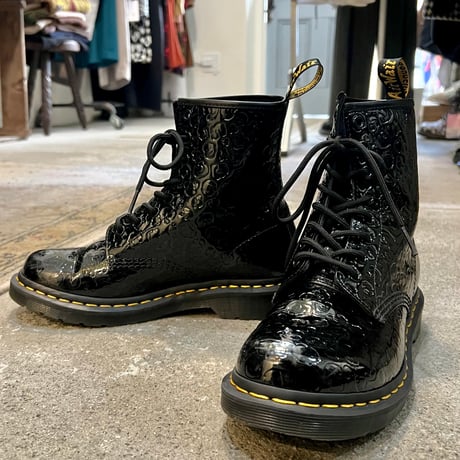 Dr.Marten's Emboss Leopard Pattern Patent 8eye Boots