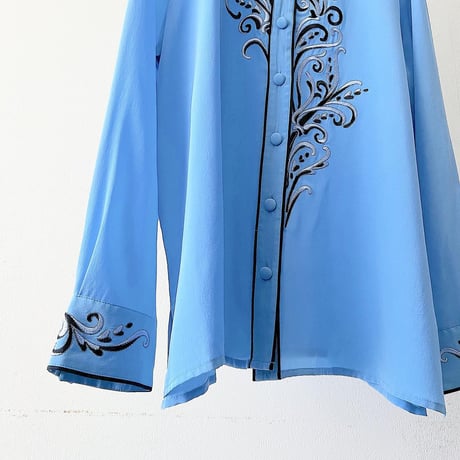 Old Bob Mackie Embroidery Design Silk Shirt