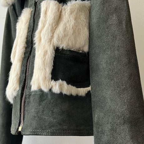 70's Fur and Suede Leather Short JKT