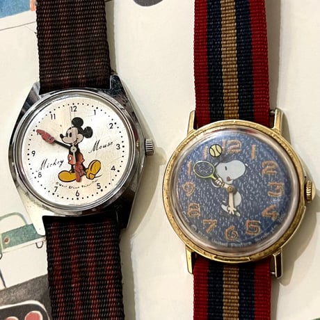 70's  Vintage Mickey Mouse 手巻き腕時計