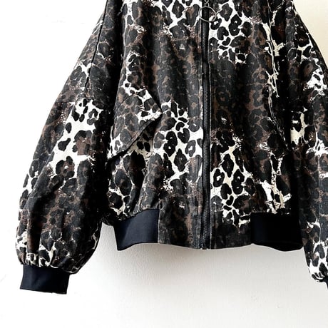 80-90's Leopard Pattern Dolman Sleeve Short JKT