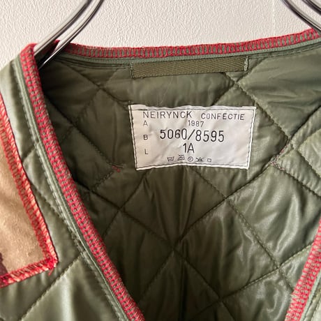 French Remake Brand " Slow Stone " made 80's Belgium Army Quilting JKT(Mサイズ)
