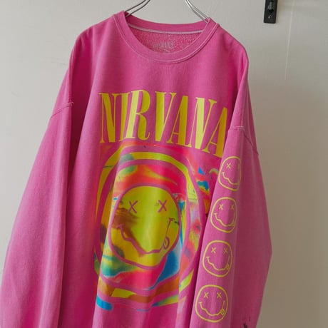 NIRVANA "psychedelic" Smiley Face Print Sweat