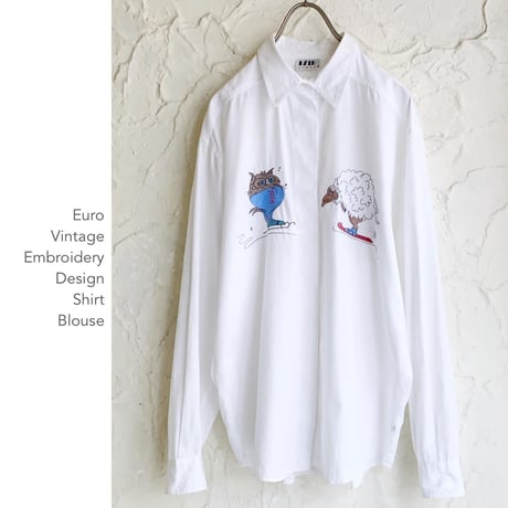 Euro Vintage Embroidery シャツブラウス