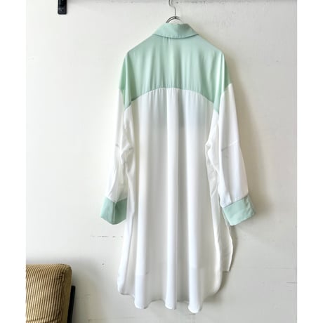 Mint Color Sheer Shirt Dress