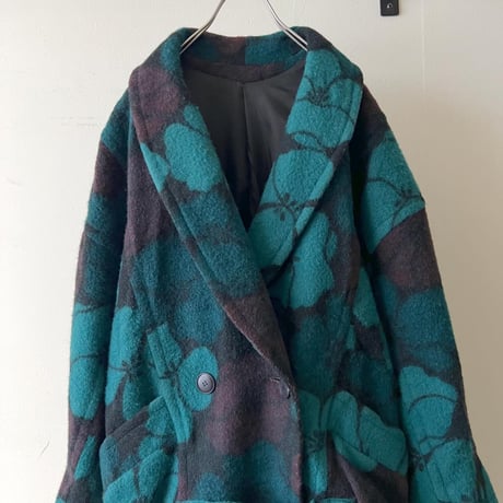 80-90's Euro Flower Pattern Wool JKT