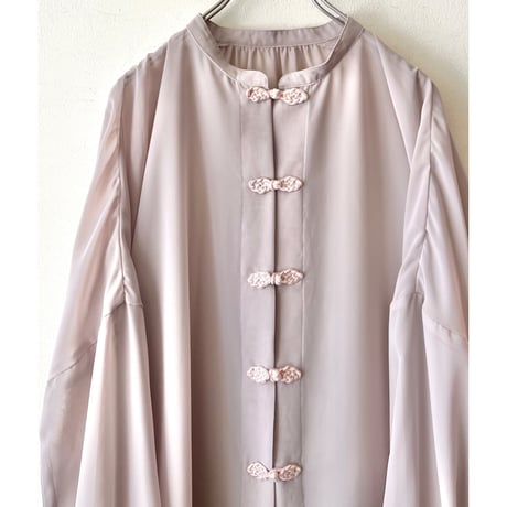 China Button Sheer Blouse