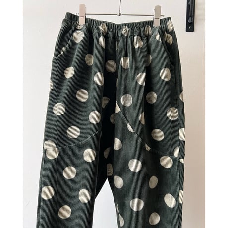 Old Dot Pattern Corduroy Sarrouel-pants