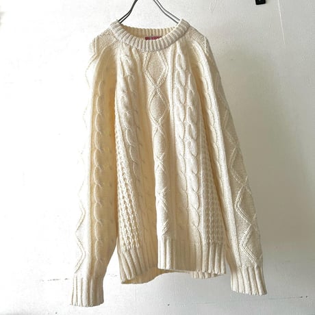 Vintage Wool Aran Knit Sweater
