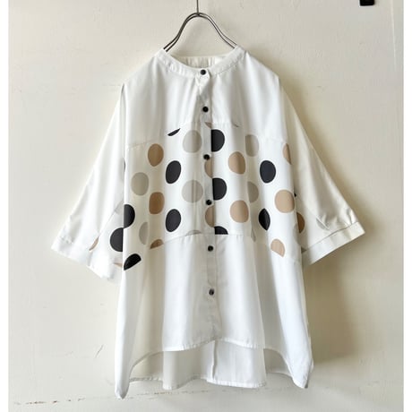 Polka Dot Pattern Half Sleeve Blouse