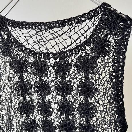 Vintage Flower Design Croche Vest