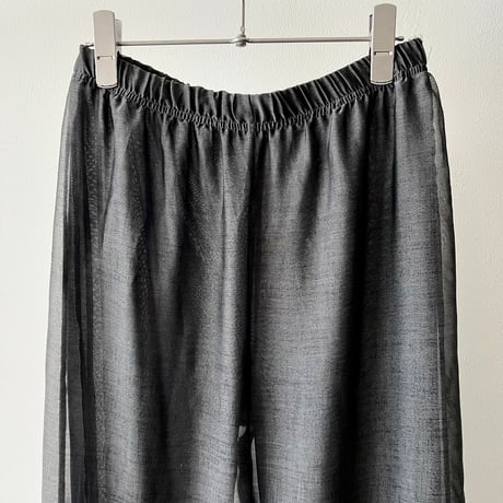 Tiger & Botanical Print Sheer Wide Pants