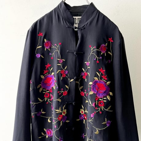 Vintage Embroidery Design Silk China Shirt JKT