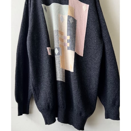 Old Lyle & Scott POP Pattern Lamb Wool Knit (made in Scotland)