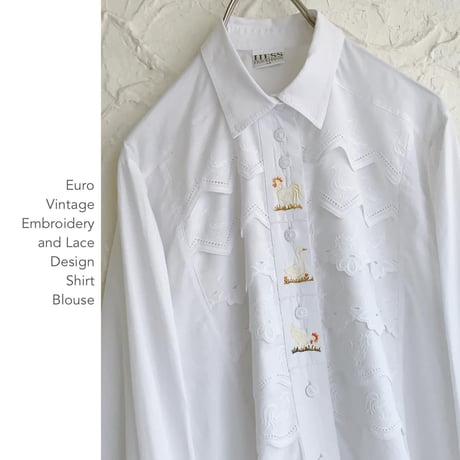 Euro Vintage Lace&Embroideryブラウス