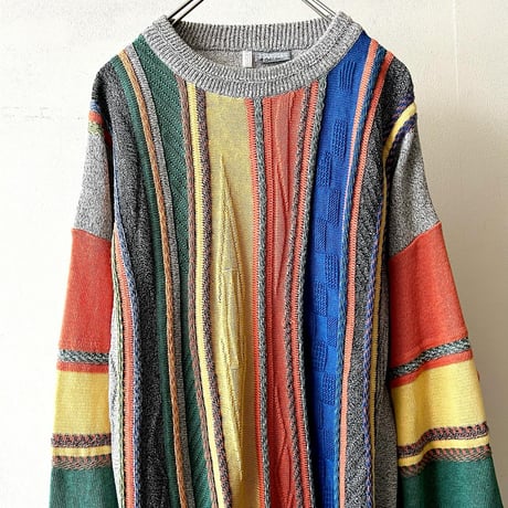 90's 3D Design Knit Sweater