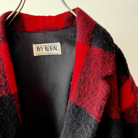 Vintage Check Pattern Wool Tailored JKT (made in USA)