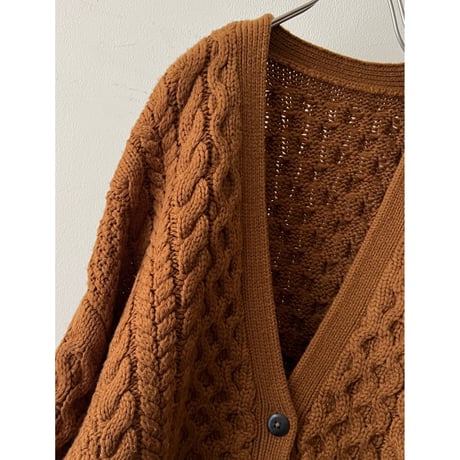Mocha Brown Short Aran Knit Cardigan