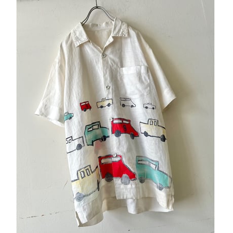 Vintage Painted Design Linen Shirt