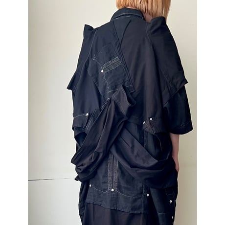 " Black Dyed & Remake " Maxi Shirt Dress