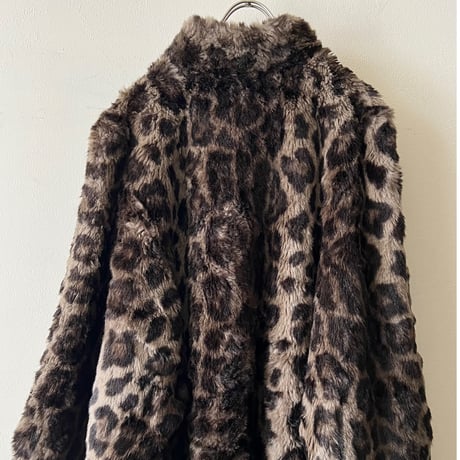 Euro Vintage Leopard Pattern Fake Fur Coat (made in France)