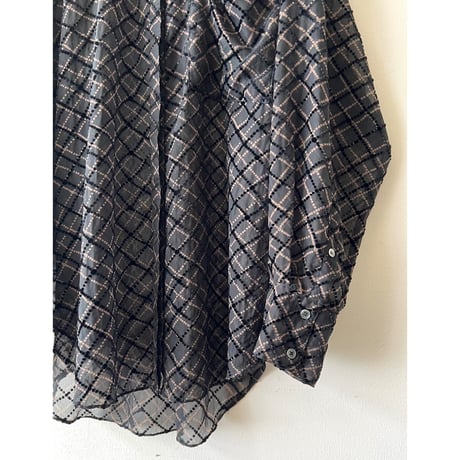 Plaid Pattern Sheer Shirt Blouse